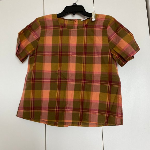 [NWT] Madewell Boxy Button-Back Top in Plaid - Picture 5 of 6